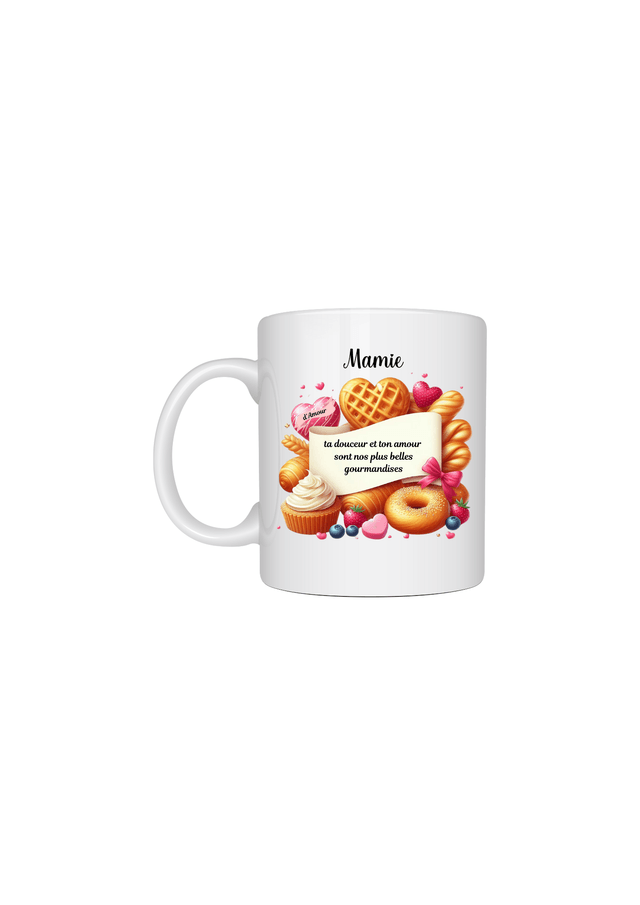 Mug motif mamie nos plus belle gourmandise