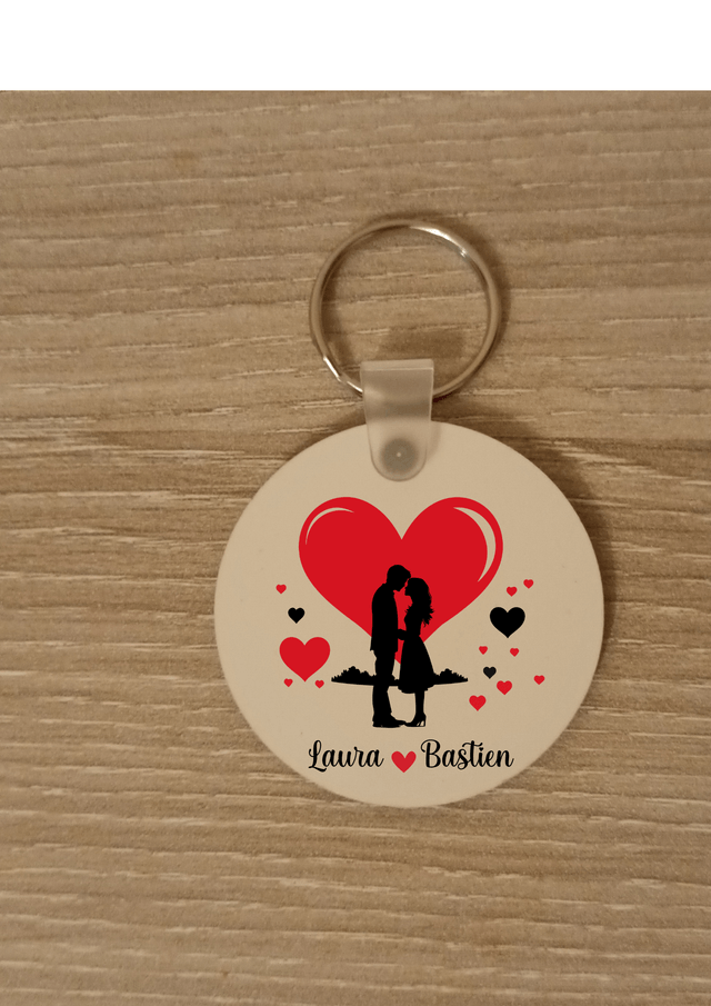 Porte clé couple avec cœur 
