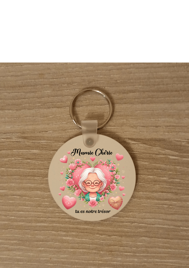 Porte clé mamie chérie tu es notre trésor