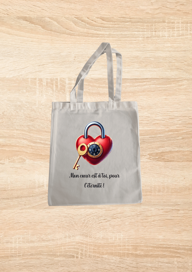 Sac fourre tout motif cadenas rouge