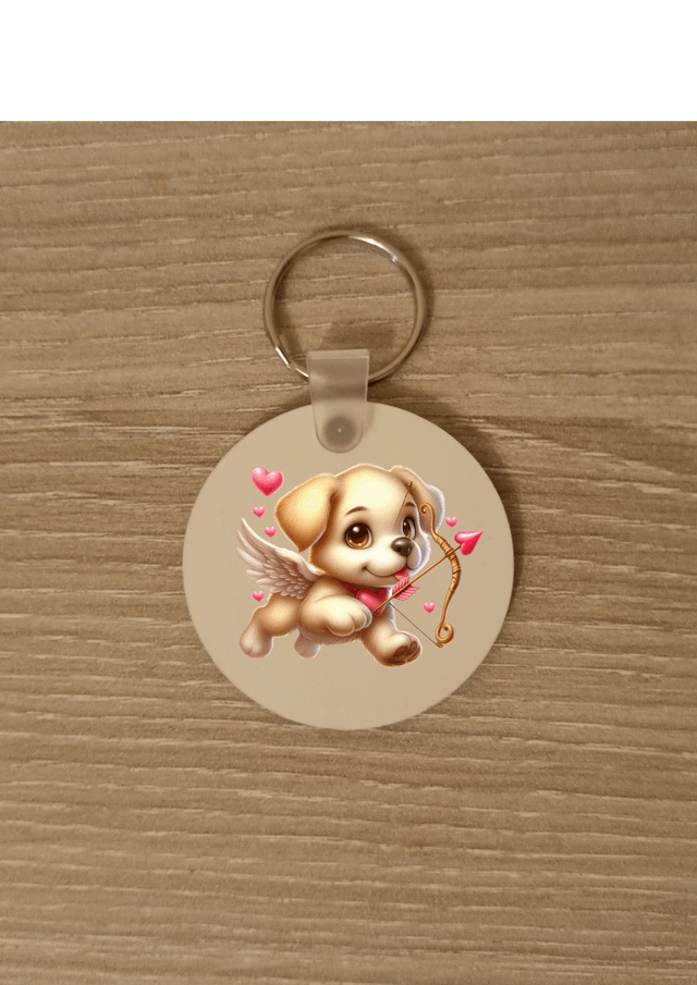 Porte clé chien cupidon