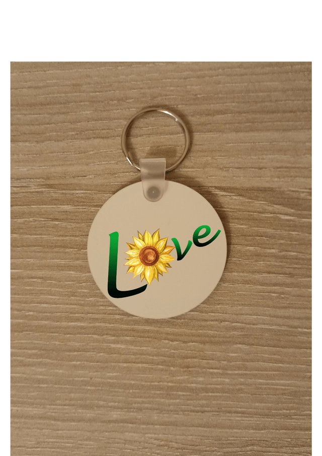Porte clé love tournesol 