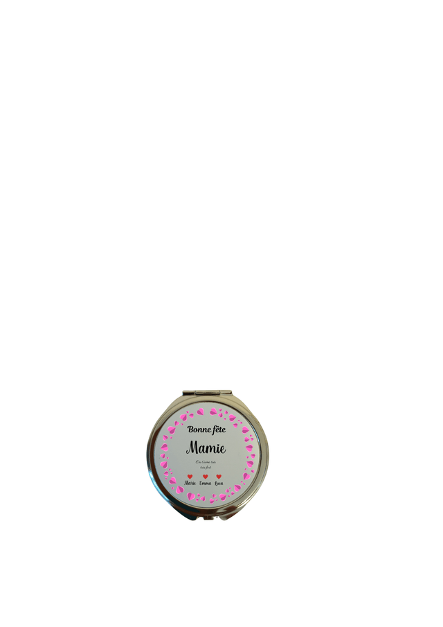 Miroir de Poche Personnalisable - "La Plus Jolie, C'est Ma Mamie" 