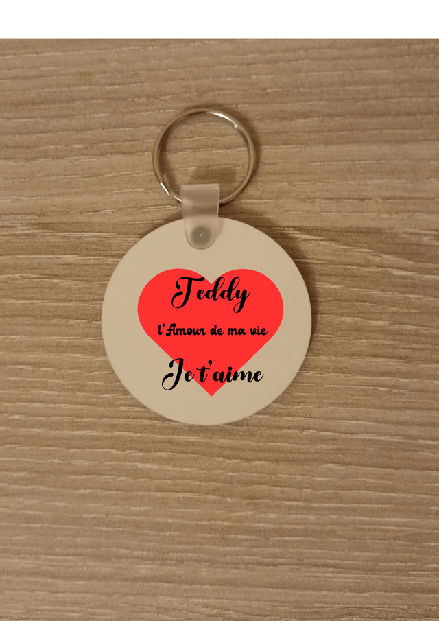Porte clé cœur rouge l'amour de ma vie