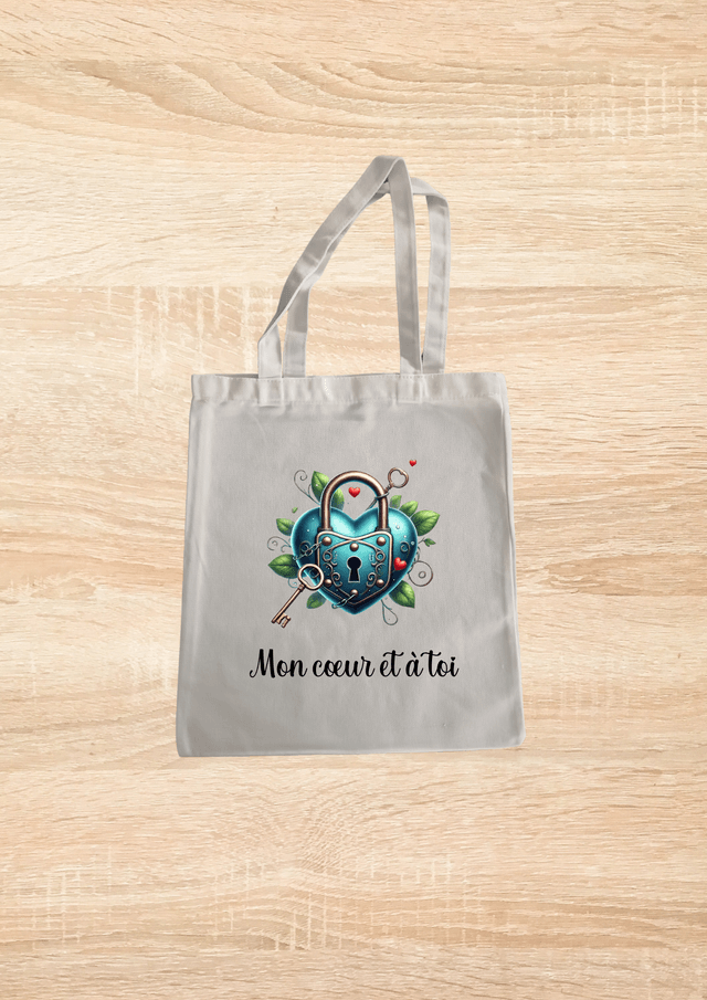 Sac fourre tout motif cadenas bleu 