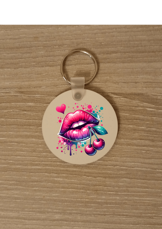 Porte clé bouche cerises