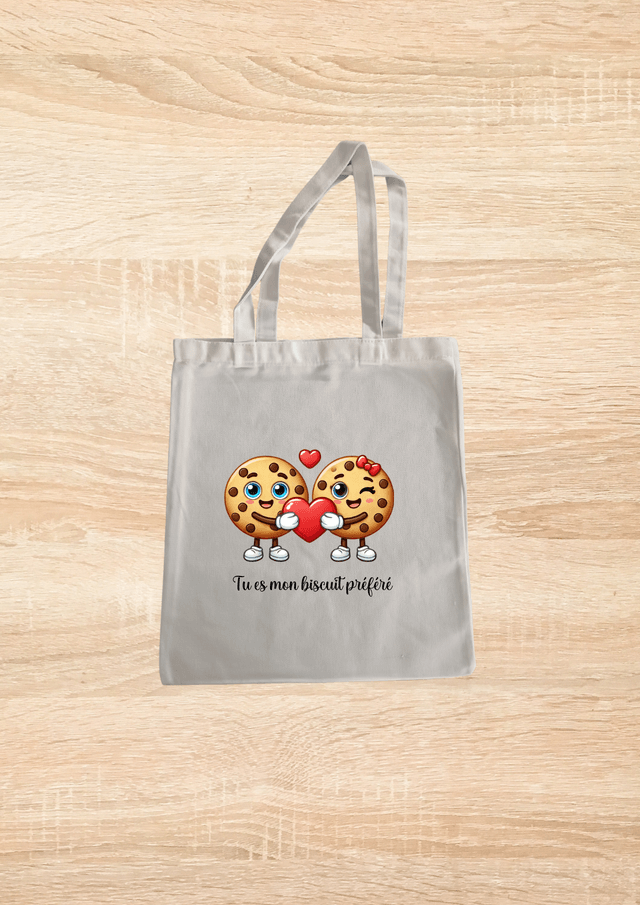 Sac fourre tout motif cookies cœur rouge et petit cœur rouge