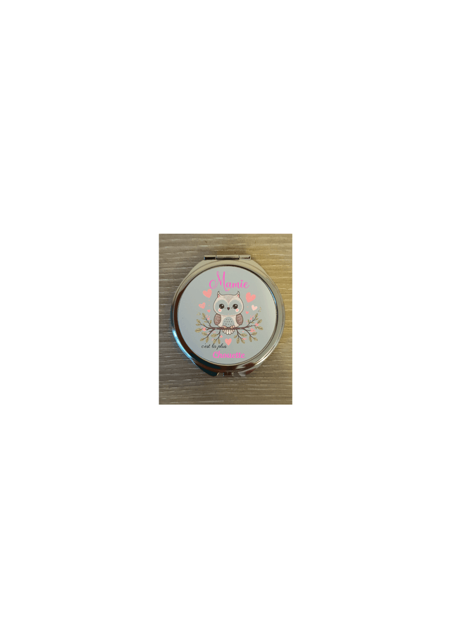 Miroir de Poche Personnalisable "Mamie c'est la plus chouette".  
