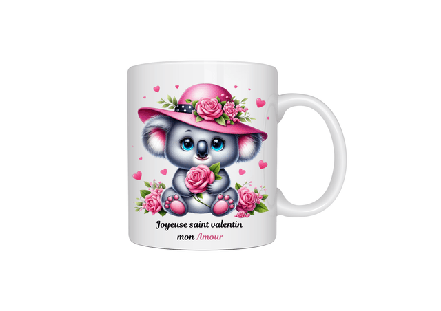 Mug motif koala saint valentin