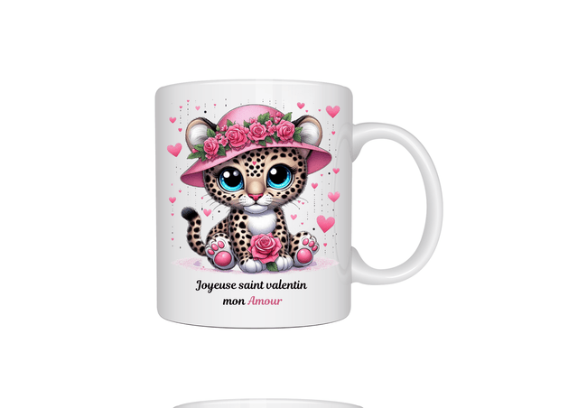 Mug motif léopard saint valentin