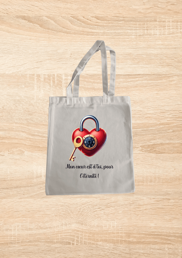 Sac fourre tout motif cadenas rouge