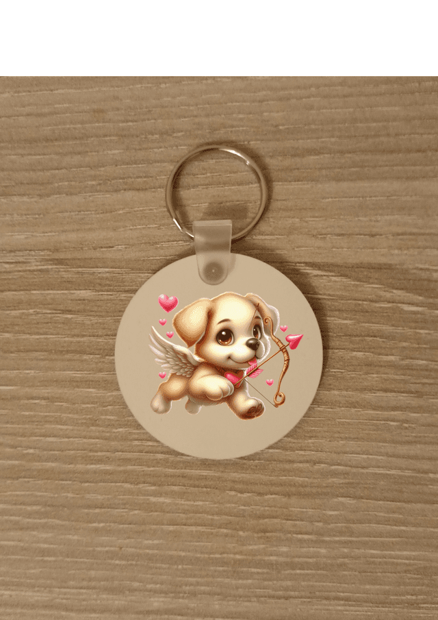 Porte clé chien cupidon