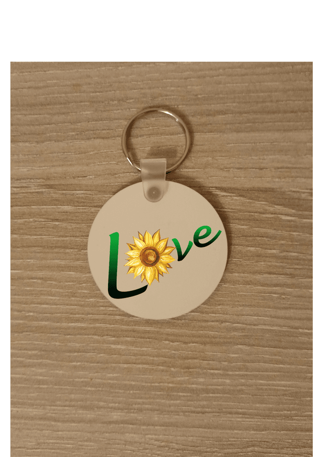 Porte clé love tournesol 