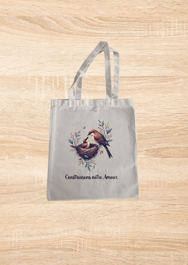 Sac fourre tout motif nid d&#039;oiseau 