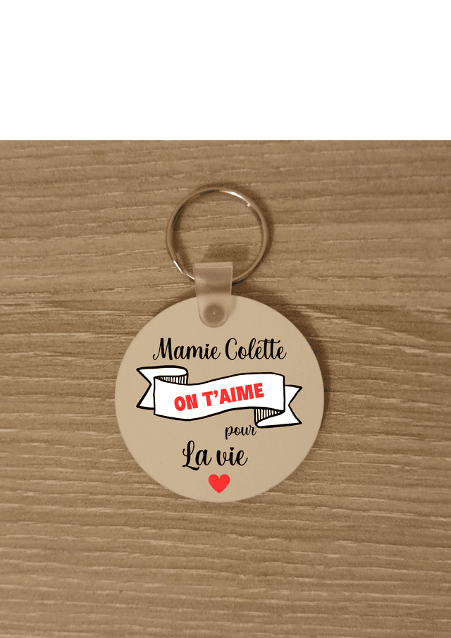Porte clé mamie on t&#039;aime pour la vie