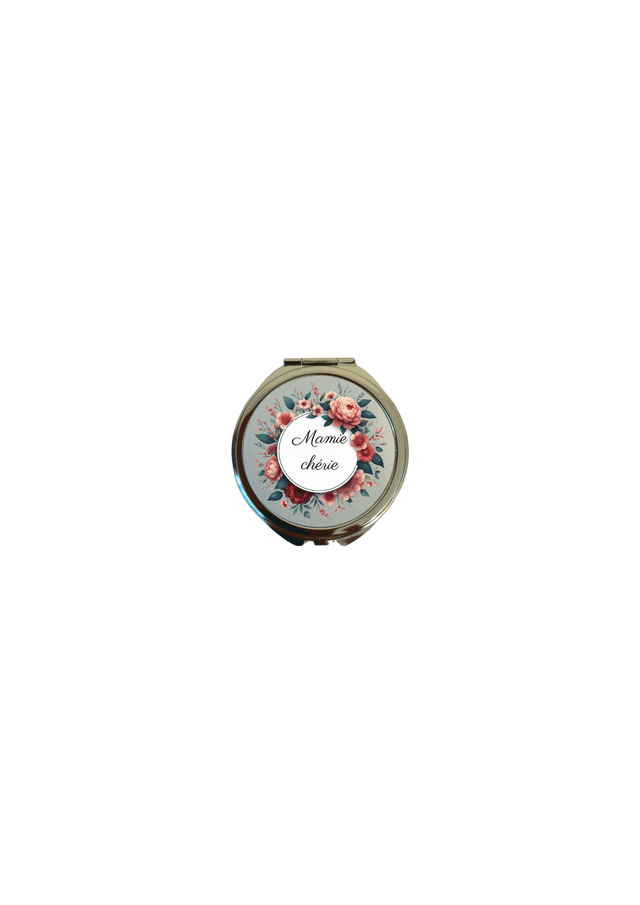 Miroir de Poche Personnalisable - &quot;Mamie Chérie&quot; 